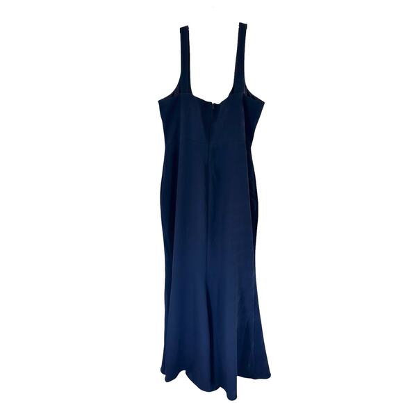BHLDN Navy Blue Ashlynn Wedding Guest Side Slit Crepe Formal Maxi Gown Dress - Picture 8 of 11
